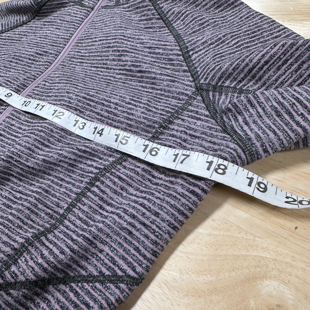 Lululemon Race Your Pace 1/2 Zip Hyper Stripe Mauvelous Heathered Black Size 8 - Picture 6 of 8